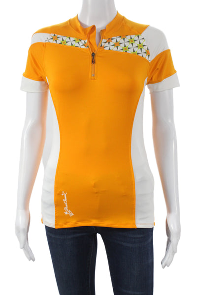 Pearl Izumi Women Cycling Jersey Short Sleeve Colorblock Orange Size S