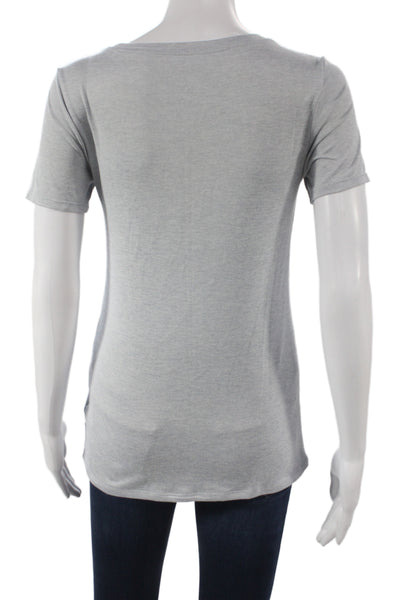 Nike Women Basic Gray Scoop Neck Short Sleeve T-Shirt 100% Polyester Size XS