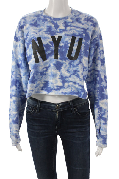 Champion Women Pullover Crewneck Batik NYU Blue Long Sleeve Cotton Size M