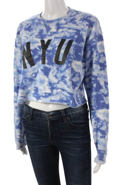 Champion Women Pullover Crewneck Batik NYU Blue Long Sleeve Cotton Size M