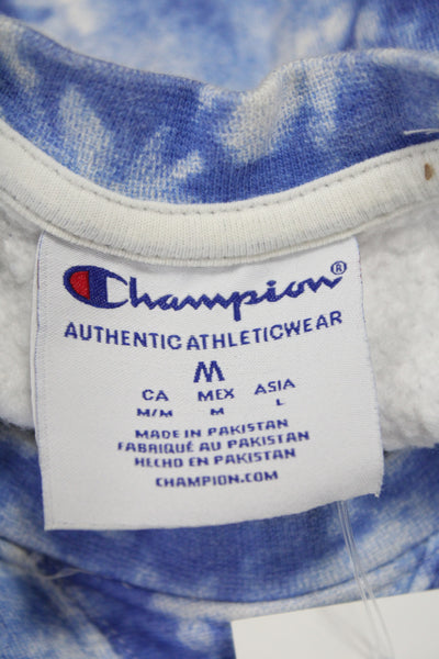 Champion Women Pullover Crewneck Batik NYU Blue Long Sleeve Cotton Size M