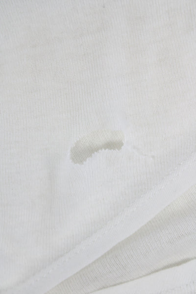 Vince Womens Basic White Pima Cotton Long Sleeve Round Neck T-Shirt Size XS