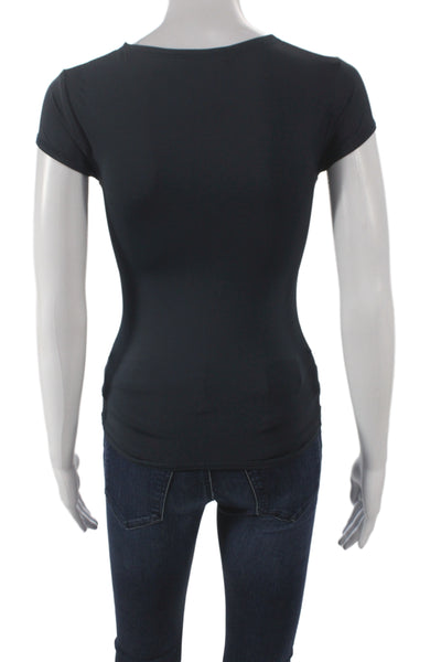Zara Womens Basic Black Short Sleeve T-Shirt Crew Neck Polyamide Size S