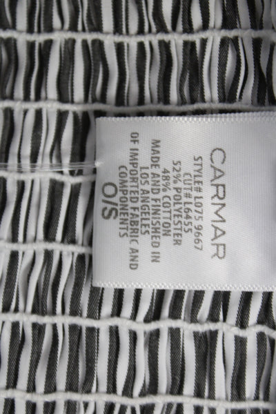 Carmar Womens Cropped Striped Off the Shoulder Tank Black Size One Size