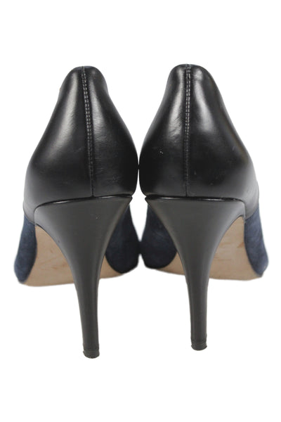 Madewell Womens Suede Leather Slip On Stiletto Heels Navy Blue Size 7.5