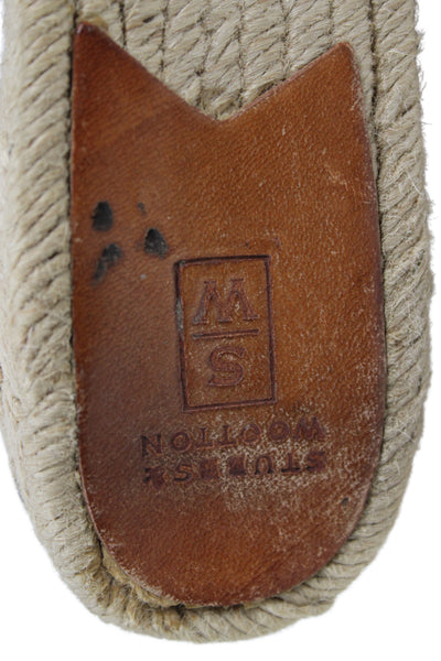 Stubbs & Wootton Womens Slide On Espadrille Wedge Sandals Black Size 8