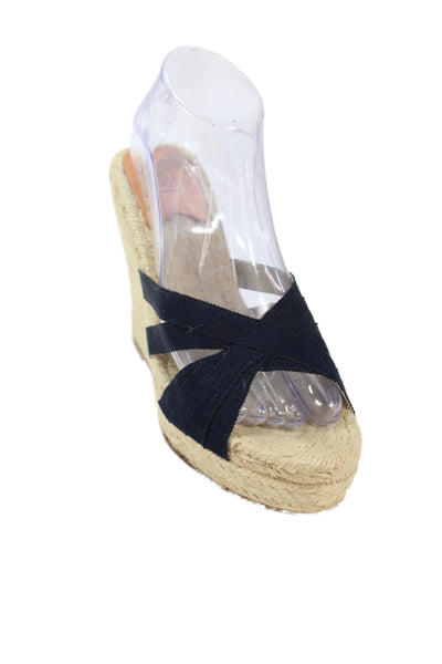 Stubbs & Wootton Womens Slide On Espadrille Wedge Sandals Navy Blue Size 41 11