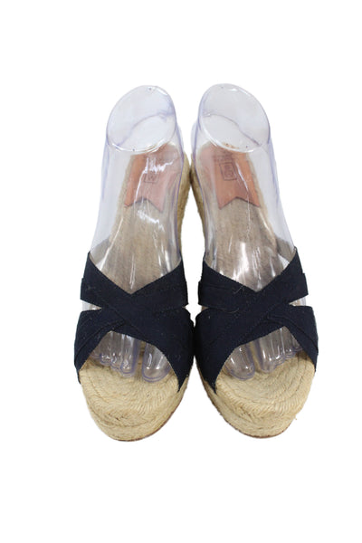 Stubbs & Wootton Womens Slide On Espadrille Wedge Sandals Navy Blue Size 41 11
