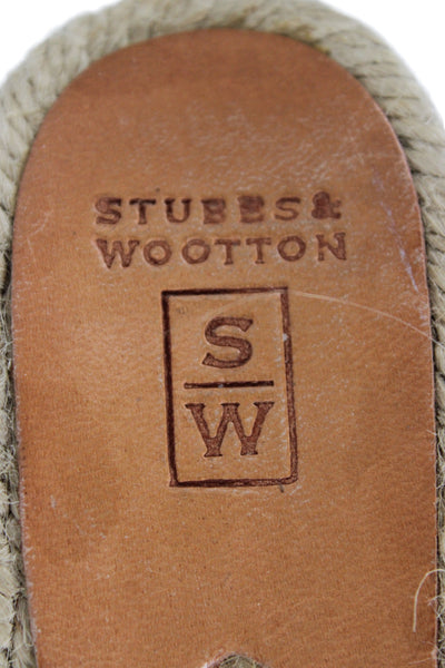 Stubbs & Wootton Womens Slide On Espadrille Wedge Sandals Navy Blue Size 41 11