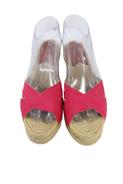 Stubbs & Wootton Womens Slide On Espadrille Wedge Sandals Pink Size 37 7
