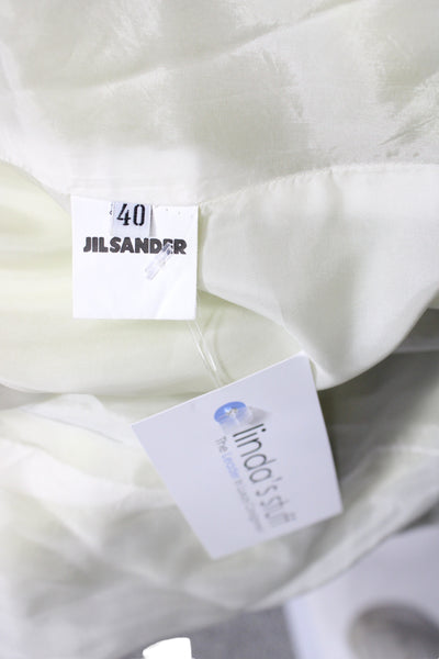 Jil Sander Womens Basic Jacket Green Cotton Button Long Sleeve Casual Size 40