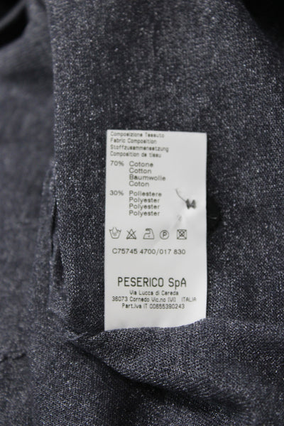 Peserico Women V-Neck Gray Cardigan Long Sleeve 70% Cotton Classic Fall Size 42