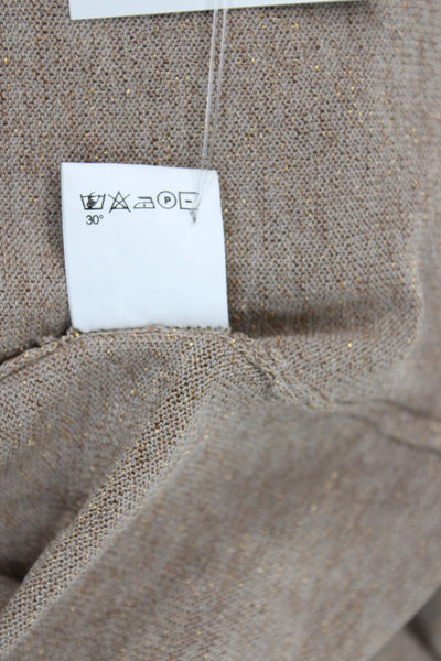 Jennifer Tyler Women Pullover Sleeveless Crewneck Beige Metallic Viscose Size S