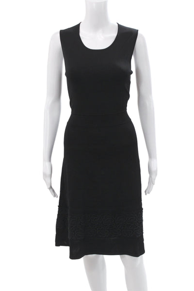 Paule Ka Womens Tank Dress Black Scoop Neck Sleeveless Viscose Size L