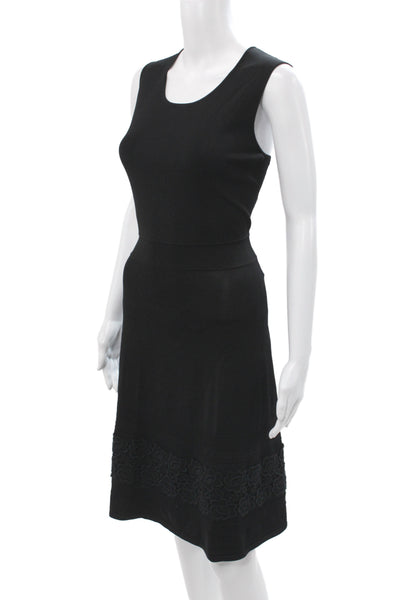 Paule Ka Womens Tank Dress Black Scoop Neck Sleeveless Viscose Size L
