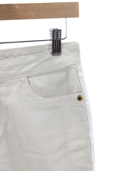 Leggiadro Womens Ivory Chino Pants Low Rise 27 Inseam Cotton Size 4