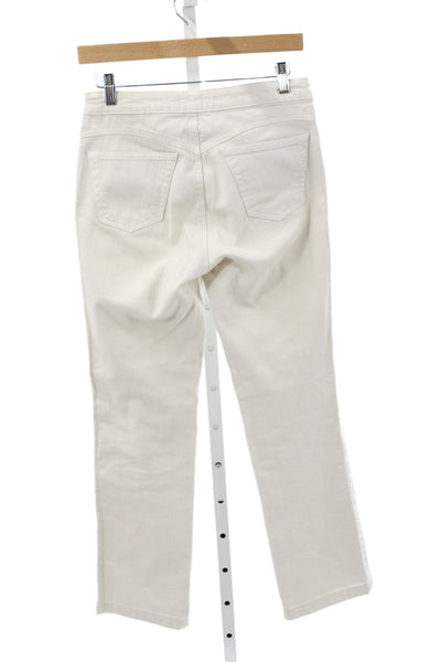 Leggiadro Womens Ivory Chino Pants Low Rise 27 Inseam Cotton Size 4