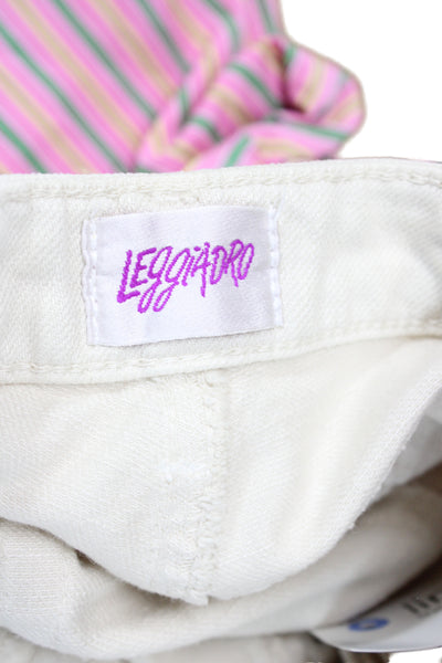 Leggiadro Womens Ivory Chino Pants Low Rise 27 Inseam Cotton Size 4