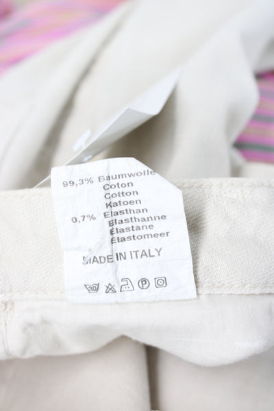 Leggiadro Womens Ivory Chino Pants Low Rise 27 Inseam Cotton Size 4