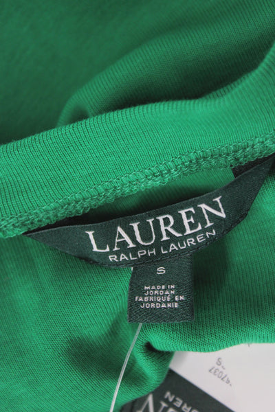 Lauren Ralph Lauren Women Green Boatneck Short Sleeve T-Shirt Size S
