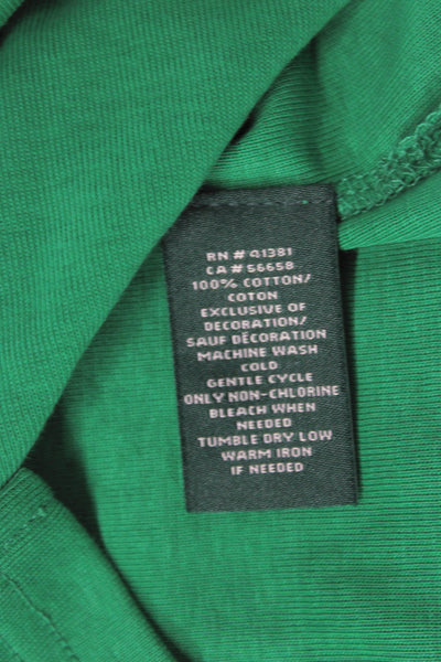Lauren Ralph Lauren Women Green Boatneck Short Sleeve T-Shirt Size S