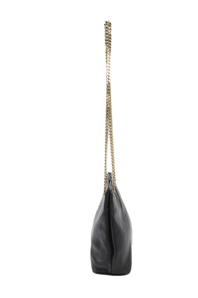 Paloma Picasso Womens Leather Snap Closure Shoulder Bag Black
