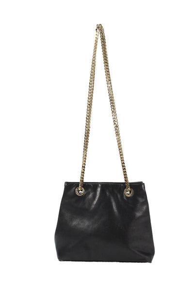 Paloma Picasso Womens Leather Snap Closure Shoulder Bag Black