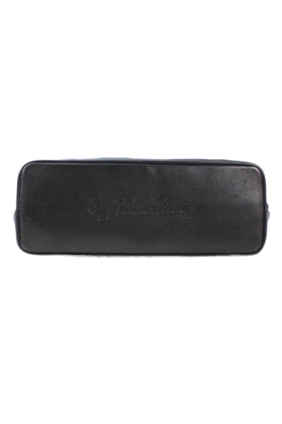 Paloma Picasso Womens Leather Snap Closure Shoulder Bag Black