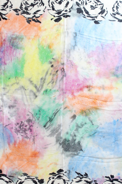 Emanuel Ungaro Parallele Womens Silk Floral Abstract Scarf White Multi 64"x64"