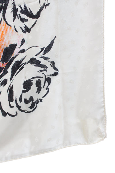 Emanuel Ungaro Parallele Womens Silk Floral Abstract Scarf White Multi 64"x64"