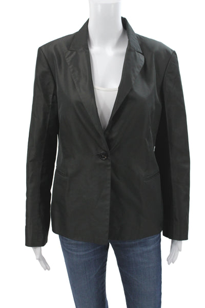 Jil Sander Women Basic Jacket Black Cotton Button Long Sleeve Size 42