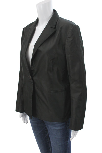 Jil Sander Women Basic Jacket Black Cotton Button Long Sleeve Size 42