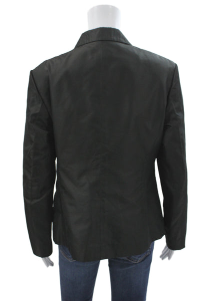 Jil Sander Women Basic Jacket Black Cotton Button Long Sleeve Size 42
