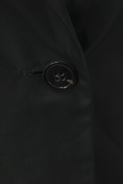 Jil Sander Women Basic Jacket Black Cotton Button Long Sleeve Size 42