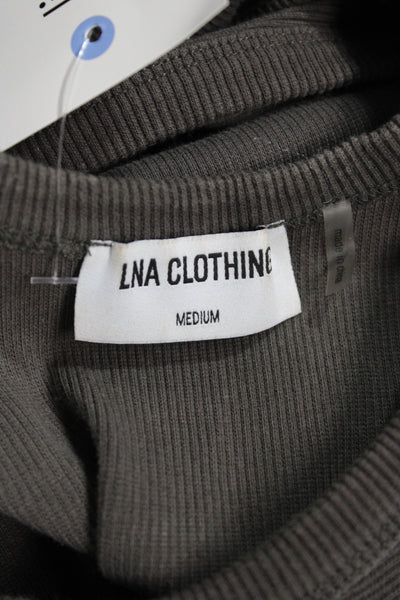LNA Women Maxi Dress Gray Cotton Sleeveless Crewneck Pullover Casual Size M