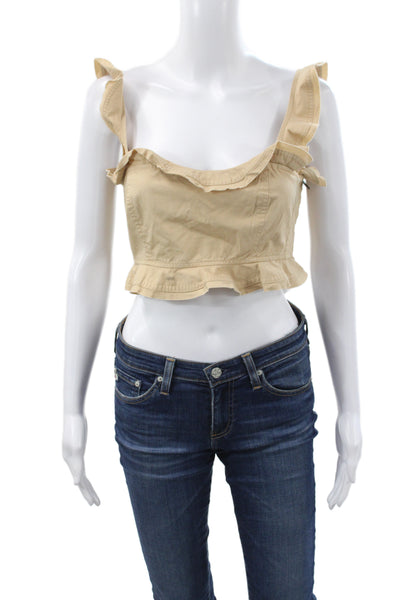 Ulla Johnson Womens Beige Cotton Sleeveless Camisole Square Neck Boho Size 6
