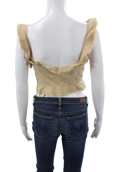Ulla Johnson Womens Beige Cotton Sleeveless Camisole Square Neck Boho Size 6