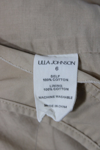 Ulla Johnson Womens Beige Cotton Sleeveless Camisole Square Neck Boho Size 6