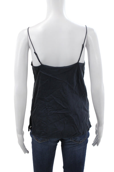 Current Air Womens Silk Cowl Neck Camisole Sleeveless Black Pullover Size S