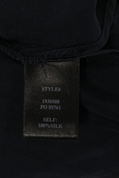 Current Air Womens Silk Cowl Neck Camisole Sleeveless Black Pullover Size S