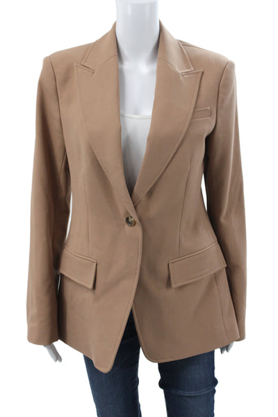 A.L.C. Womens Basic Jacket Brown Button Long Sleeve Size 8
