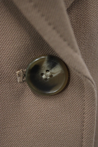 A.L.C. Womens Basic Jacket Brown Button Long Sleeve Size 8