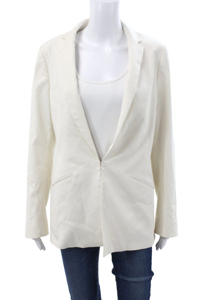 Banana Republic Womens Ivory Basic Jacket Cotton Long Sleeve Size 8