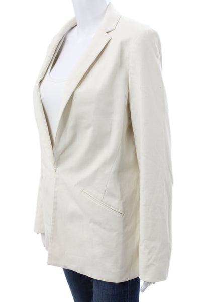 Banana Republic Womens Ivory Basic Jacket Cotton Long Sleeve Size 8