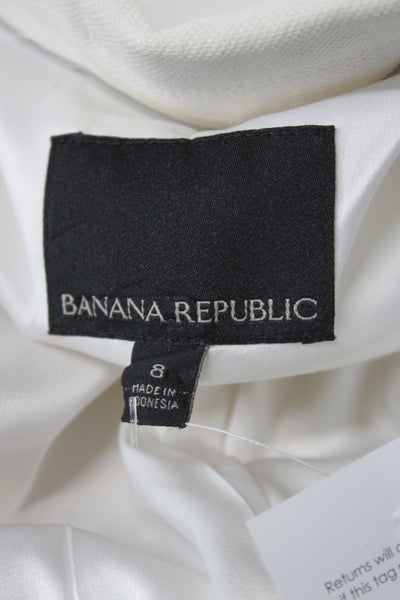 Banana Republic Womens Ivory Basic Jacket Cotton Long Sleeve Size 8