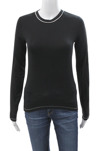 Rag & Bone Women Jersey Long Sleeve Crew Neck Black T-Shirt Size XS
