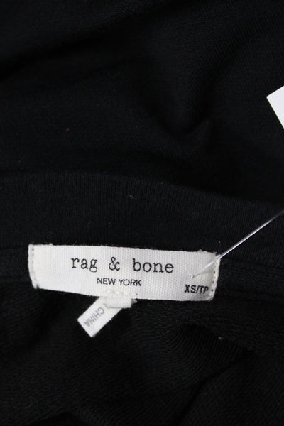 Rag & Bone Women Jersey Long Sleeve Crew Neck Black T-Shirt Size XS