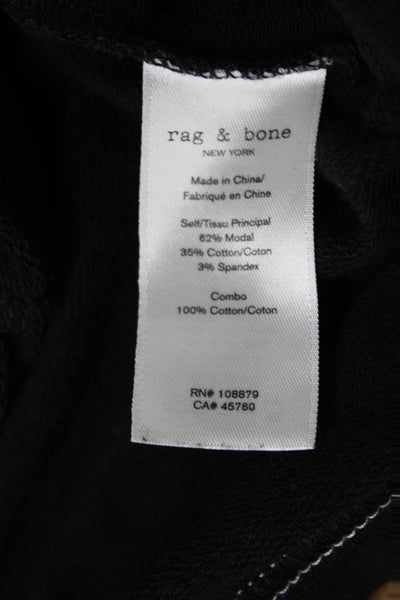 Rag & Bone Women Jersey Long Sleeve Crew Neck Black T-Shirt Size XS