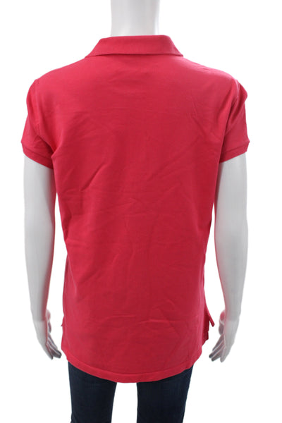 Lacoste Womens Basic Polo Collared Short Sleeve Pink Cotton Size 42