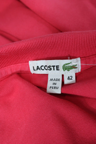 Lacoste Womens Basic Polo Collared Short Sleeve Pink Cotton Size 42